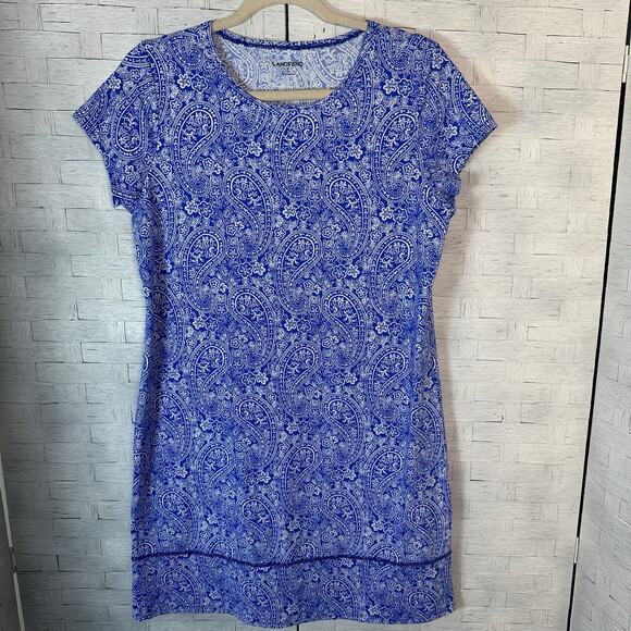 Lands' End Other - Lands End women’s dress cover-up T-shirt, Paisley, blue white coastal travel